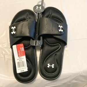 Under Armour Black Slide Sandals with Logo